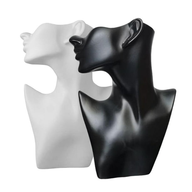 2x collar joyería shamjiam maniquí pantalla modelo femenino cabeza busto organizador para Colgante cadena blanco
