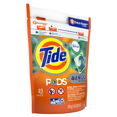 Tide PODS with Febreze, Liquid Laundry Detergent Pacs, Botanical Rain, 23 count