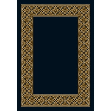 Milliken Blue Bordered Area Rug Copernicus Sapphire II - Aprx 3' 10" x 5' 4"