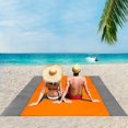 thumbnail image 1 of Beach Blanket Picnic Blankets for Adults, Oversized Lightweight Beach Mat, Portable Picnic Mat, Sand Proof Mat for Travel, Camping, Hiking, Packable w/Bag (79"×83", Orange), 1 of 8