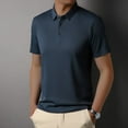 thumbnail image 4 of Seamless Silk-Like Men's Polo Shirt Solid Color Business T-Shirt, 4 of 9