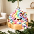 thumbnail image 4 of Glitter Acrylic Dumpling Squishies Ornament 2026 for Christmas Tree Decor, Cute Dumpling Christmas Hanging Xmas Tree Decor Gift for Family, 4 of 7