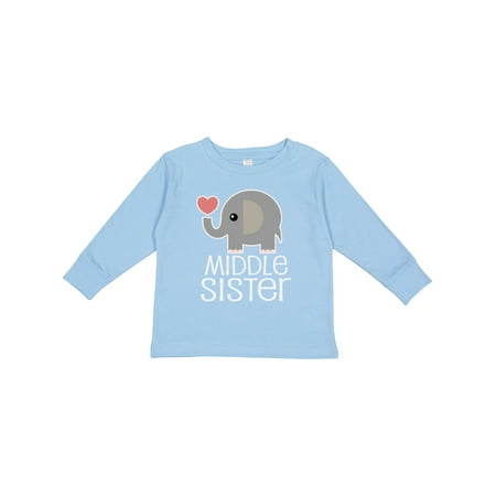 

Inktastic Middle Sister Outfit Gift Toddler Toddler Girl Long Sleeve T-Shirt