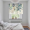 thumbnail image 5 of Blue Teal Botanical Kitchen Curtains Small Short 39 Inch Length, Weeping Fall Eucalyptus Leaves Rustic Grommet Bedroom Living Room Curtains, Light Filtering Cafe Curtain Drapes 2 Panels Set 55''x39'', 5 of 9