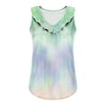 thumbnail image 6 of AherBiu Summer Tops for Women Tie-Dye Tank Top Ruffle V Neck Casual Loose Basic Comfy Top Tees Shirts, 6 of 6