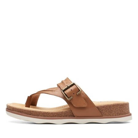 Clarks Brynn Madi Flat Sandal, Light Tan Leather, 9.5 Wide | Walmart Canada