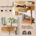 thumbnail image 6 of Harper & Bright Designs Half Moon Console Table with Drawer, Solid Wood Entryway Table with Bottom Shelf, Vintage Sofa Table with Roman Legs for Hallway and Living Room, Natural, 6 of 12