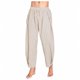 thumbnail image 1 of Pantalones largos para hombre, color liso, holgados, informales, con bolsillo, de lino, cintura elástica y cordón ajustable, de poliéster., 1 of 5
