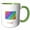 Green/White, variant on 3drose, Colorado State Map - Rainbow Sketch Design, 11oz Two-tone Black Mug