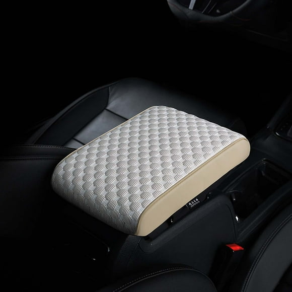 Coussin d'Accoudoir de Voiture en Mousse à Mémoire de Forme / Housse en Maille Rouge / Ajustement Universel pour Voitures, Camions & SUV / Support de Coude Doux / Installation Élastique Facile / Lot de 1