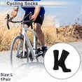 thumbnail image 2 of Calcetines de ciclismo Unique Bargains, antideslizantes, absorbentes de sudor, anti-fricción, para exteriores, negros, tamaño L, 1 par con puntos reflectantes., 2 of 6