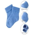 thumbnail image 2 of Lian Style 6 Pairs Pack Children Thick Wool Blend Crew Socks Plain 0M-6M Blue,Gray,Beige, 2 of 12