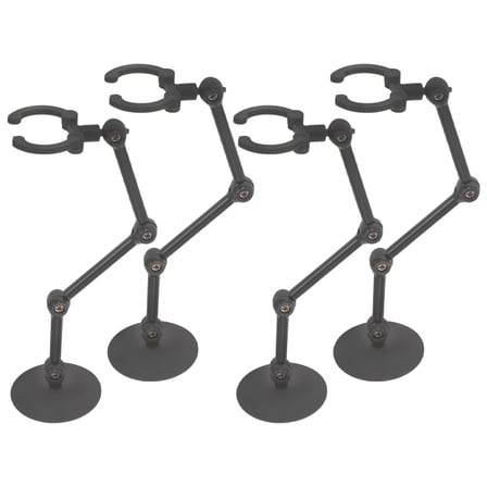 ELAYARD Desktop Figure Holder Action Figure Display Stand Black Plastic 4Pcs