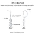 thumbnail image 6 of Rosec Jewels Lab Created Diamond Bar Earrings - 3 Stone Diamond Dangle Earrings Lever Back - EF-VS Quality, 10K White Gold, 6 of 7