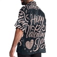 thumbnail image 3 of Valentine's Day Font Men's Short Sleeve Poplin Button Down Hawaiian Printed Summer Beach Shirt, Unisex, 3 of 6