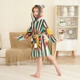 thumbnail image 4 of FORMRS Niños Bathrobe Unisex Hooded Robe Soft Plush Pajamas Sleepwear, Size 10-12T, Geometric Sun, 4 of 7