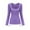 Purple, variant on Long Sleeve T Shirts for Women Slim Fitted Square Neck Tops Casual Lightweight