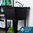 thumbnail image 3 of Black Utility Sink Laundry Tub With Pull Out Chrome Faucet, Sprayer Spout, Heavy Duty Slop Sinks For Washing Room, Basement, Garage or Shop, Large Free Standing Wash Station Tubs and Drainage (Black), 3 of 5