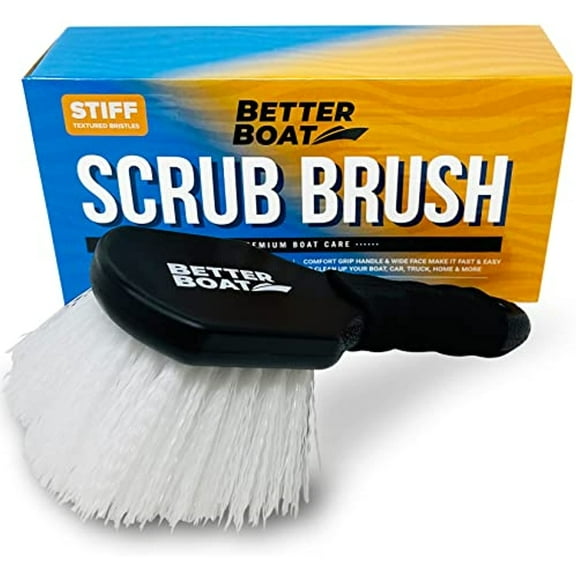Stiff Hand Scrub Brush Tire Brush Heavy Duty Outdoor Boat Scrub Brush Handled Wheel and Tire Cleaning Brush Carpet Brush Scrubber All Purpose Cleaning (Short Handle)