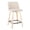 Cream Noise Fabric/Square Black Footrest, variant on LumiSource Brown Toriano 24" Fixed Height Counter Stool - Set of 2