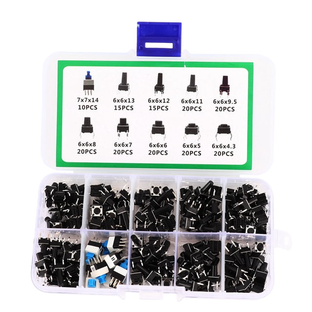 Interruptores, 180 piezas, interruptor de botón pulsador, mini interruptor, juego de interruptor de botón pulsador, diseño de última generación