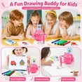 thumbnail image 3 of Drawing Robot for Kids, Interactive Educational Drawing Robot with Voice Interaction, Magic Painting Robot Toy with 100 Word Cards & 16 Color Pens for Girls and Boys Age 3+ (Pink), 3 of 6