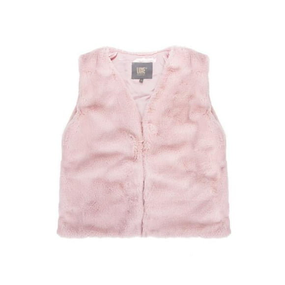 Faux Rabbit Fur Vest - Pink - Small