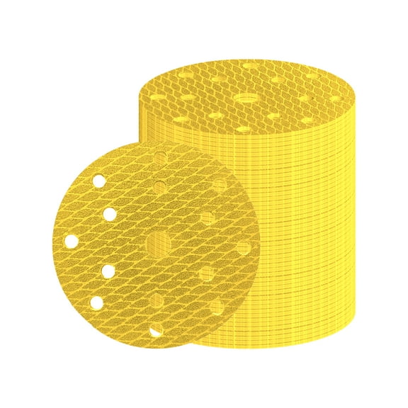 100pcs 150mm 6-inch 15 Hole Diamond Yellow Sandpaper for Disc Sander Polishing Grinding High Durability