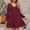 Red, variant on Women's Long Sleeve V-Neck Casual Brushed Knit Dress with Pinstripe Detail