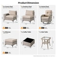 thumbnail image 2 of Toject Outdoor Patio furniture Set 8 Pieces Patio Conversation Set with Swivel Chairs Wicker Outside Furniture Outdoor Sectional Sofa with Solar Powered Coffee Table for Porch Backyard, Beige, 2 of 12
