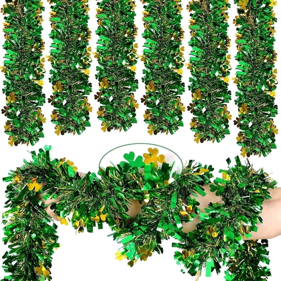 5m Cross-Border Lrish Day Party Decorations, Clover Frilly Strips, St. Patrick's Day Atmosphere Decoration Strips, Suitable For Lrish-Themed Parties And Home Décor.