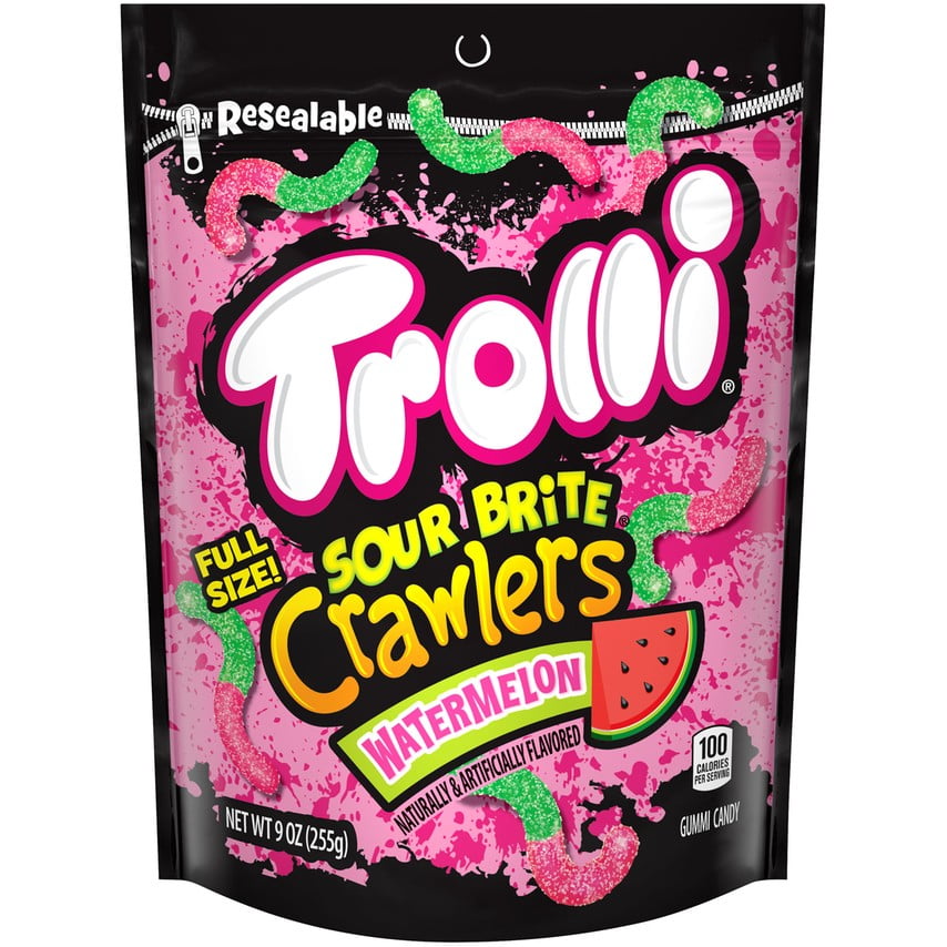 Trolli Sour Brite Crawlers Watermelon Gummy Candy, 9oz ...