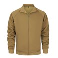 thumbnail image 2 of Timoontee Men's Loose Jacket Solid Zip Up Jacket Long Sleeve Lapel Jacket Daily Casual Workout Jacket Fall Fleece Lined Warm Jacket Khaki L, 2 of 10