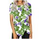 thumbnail image 1 of Blusas de Manga Corta para las Mujeres Botón Impreso Cuello Redondo Top Casual, Blusas para las Mujeres Casual, 1 of 5