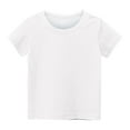 thumbnail image 5 of Sakmal Daily Life Clothes For Children White Crew Neck Solid 1-8y Short Sleeve Tee For Kids, 5 of 5