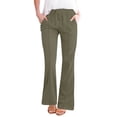 thumbnail image 4 of Kvture Womens Casual Loose Drawstring Elastic Waist Wide Leg Lounge Pants Lightweight Baggy Sweatpants Joggers with Pocket Army Green Pant L, 4 of 7