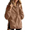 thumbnail image 2 of Dqueduo Womens Oversized Sweatshirts with Snap Button Henley Collar Soft Fleece Pullover Tops Fall Winter Clothes 2026 Cute Fashion Outfits, 2 of 7