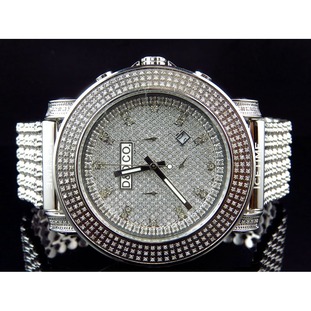 Jewelry Unlimited - Mens Diamond and Diamond Iced Out Diamond Watch (7