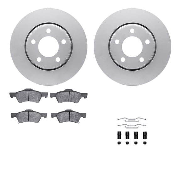 Dynamic Friction Company Front Geospec Brake Rotors with 5000 Advanced Brake Pads includes Hardware 4512-40127