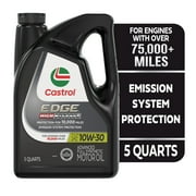 Castrol EDGE High Mileage 10W-30 Advanced Full Synthetic Motor Oil, 5 Quarts