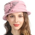 thumbnail image 2 of Women's Winter Warm  Wool Beret Beanie Cloche Bucket Hat 1920s 50s, 2 of 5