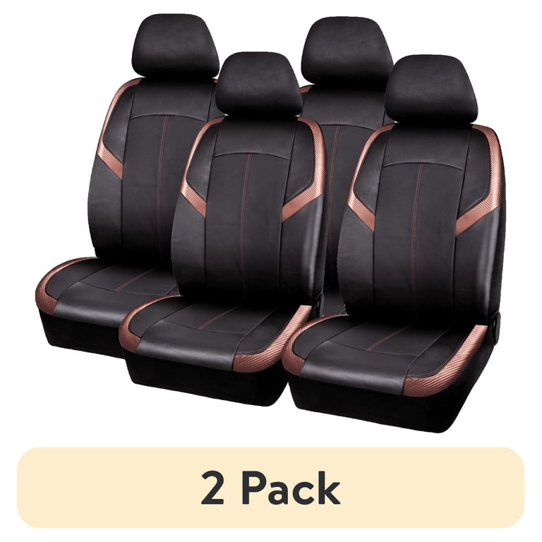 Auto Drive Faux Copper Leather Seat Covers, 2-Piece photo 1