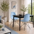 thumbnail image 3 of 2xhome Blue Desk Chair Mid Century Modern Industrial Contemporary Plastic Molded Shell Assembled Chair Black Chrome Base, Set of 1, 1 piece, 3 of 6