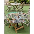 thumbnail image 3 of Easter Bunny Eggs Outdoor Tablecloth - 60 Inch Round Dining Table Cover, Spring Pink Flowers Country Cabin Green Plaid Waterproof Outdoor Table Cloth with Umbrella Hole & Zipper for Picnic/Patio, 3 of 7