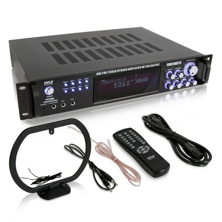 PYLE PT720A - 1000 Watts AM/FM Tuner Hybrid Amplifier W/ 70V (Best Integrated Amplifier Under 1000)
