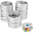 thumbnail image 1 of 24 PC Canning Rings Wide Mouth, Mason Canning Lids, Stainless Steel Lids for Mason Jar Regular Mouth, Screw Bands Caps Compatible with Mason Canning Jars, 1 of 7