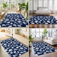 thumbnail image 4 of Area Rugs 2.7'x5', Navy Blue Coastal Carpet Runner Indoor Outdoor Rugs Home Decor Aesthetic, Shell Conch Summer Beach Nautical Non Slip Mats Washable Accent Rug for Living Room Bedroom, 4 of 8