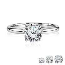 JeenMata Lab Grown Diamond 0.50 Carat Round Cut Solitaire Engagement Ring in 18K White Gold Plating for Women