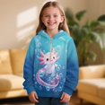thumbnail image 2 of Pzuqiu Axolotl Hoodies for Kids Warm Comfortable Fall Outfits Fashion Clothing Lightness Personalized Girls Long Sleeve Hooded Sweatshirt Practical Casual Clothes for Girls 4-5, 2 of 7