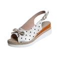 thumbnail image 2 of Hurxie Women's Comfortable Wedge Sandals Casual Espadrilles Ankle Strap Open Toe Walking Summer Shoes White 40, 2 of 7